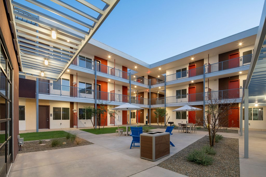 Courtyard Night at Streamliner 67th in Phoenix Arizona