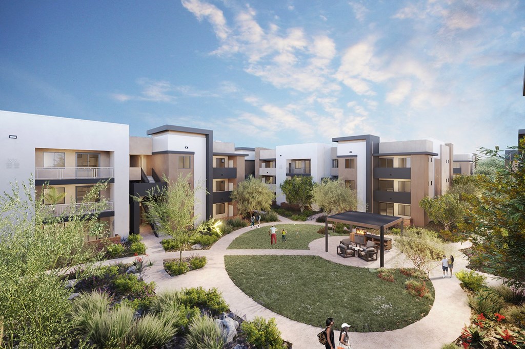 Courtyard at Amavida Marana Apartments in Marana Arizona