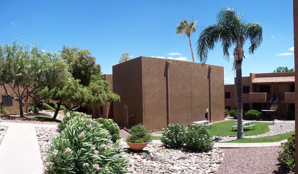 Courtyard at La Lomita Apartments in Tucson Arizona