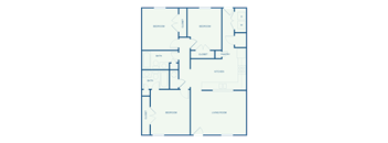 the floor plan of a two bedroom apartment with a kitchen and a living room