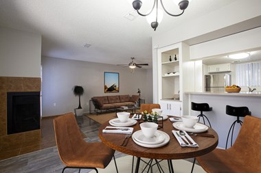 Dining Area with Breakfast Bar at Orange Tree Village Apartments in Tucson AZ 2023