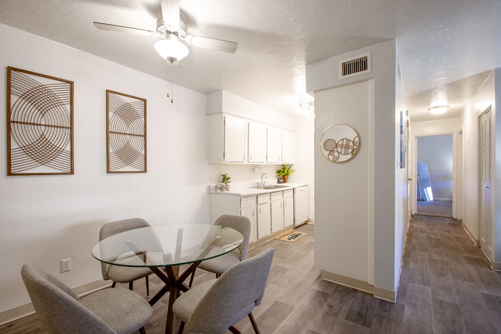 Dining Room and Hallway at The View at Catalina Apartments in Tucson Arizona