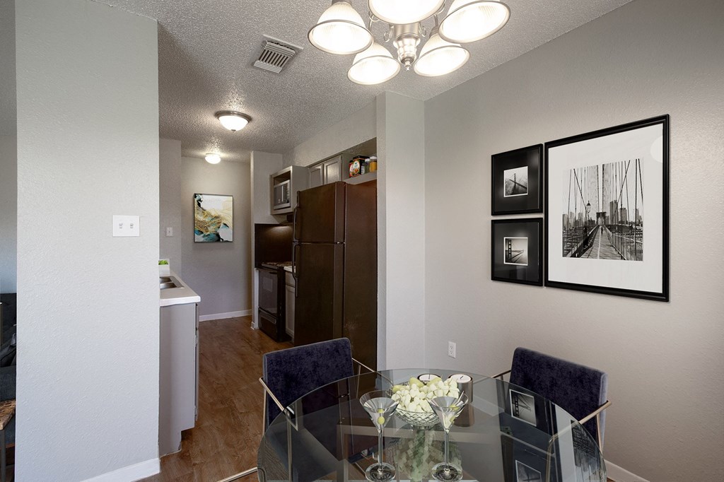 Dining Room and Kitchen at The Villas at Quail Creek Apartment Homes in Austin Texas