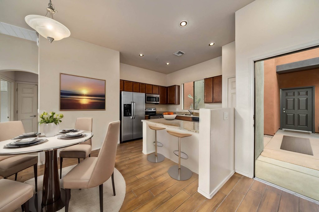 Dining and Kitchen Area at Avilla River Apartments in Tucson Arizona