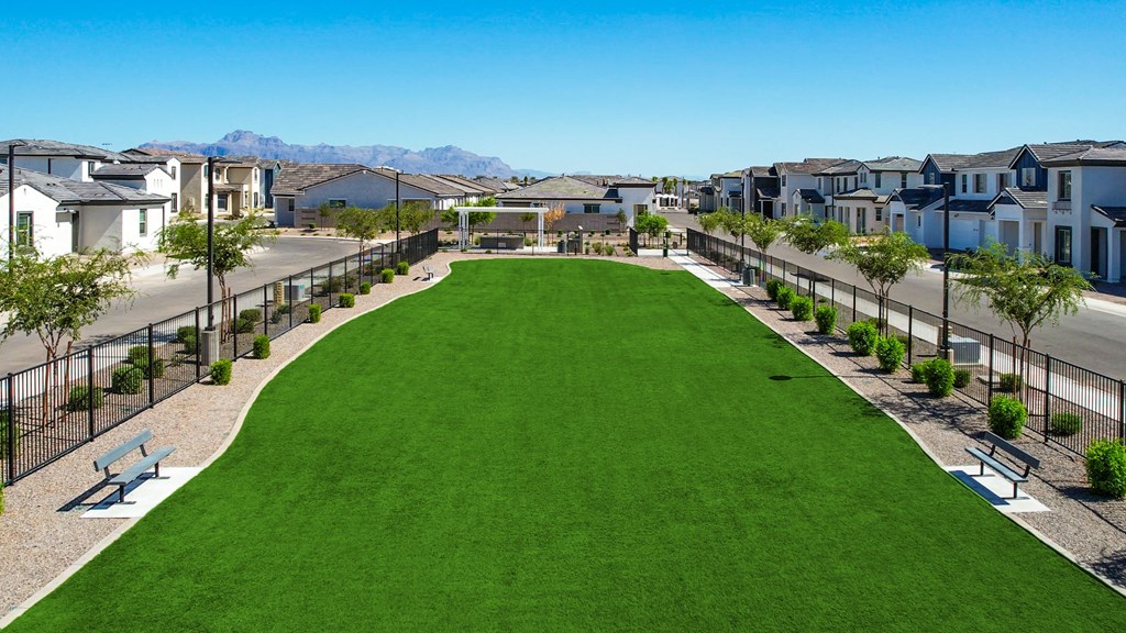 Dog park at Bella Encanta Townhomes in Mesa Arizona