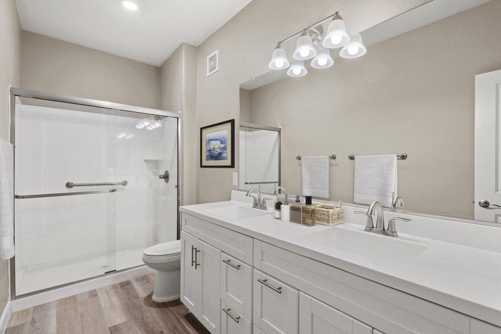 Double Sink Bathroom at Bella Victoria Apartments