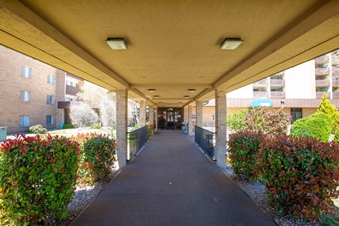 Entrance at Los Altos Towers Apartments in Albuquerque NM