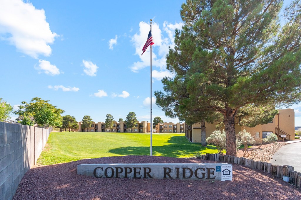 Exterior Property Sign at Copper Ridge Apartments in Kingman Arizona