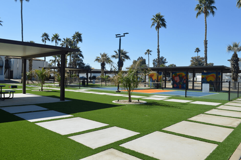 Exterior Walkway at Polanco Apartment Homes in Scottsdale Arizona