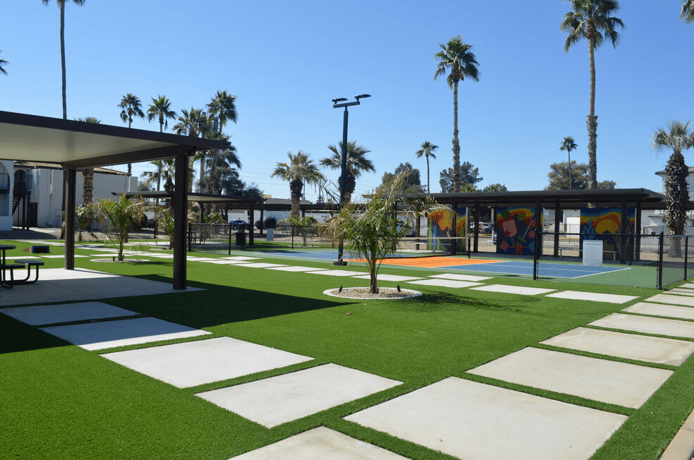 Exterior Walkway at Polanco Apartment Homes in Scottsdale Arizona