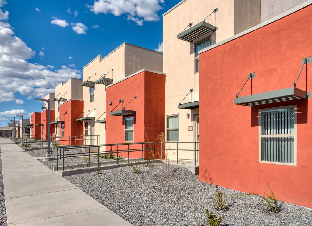 Exterior and landscaping at Generations at West Mesa Apartments in Albuquerque NM 4-2020