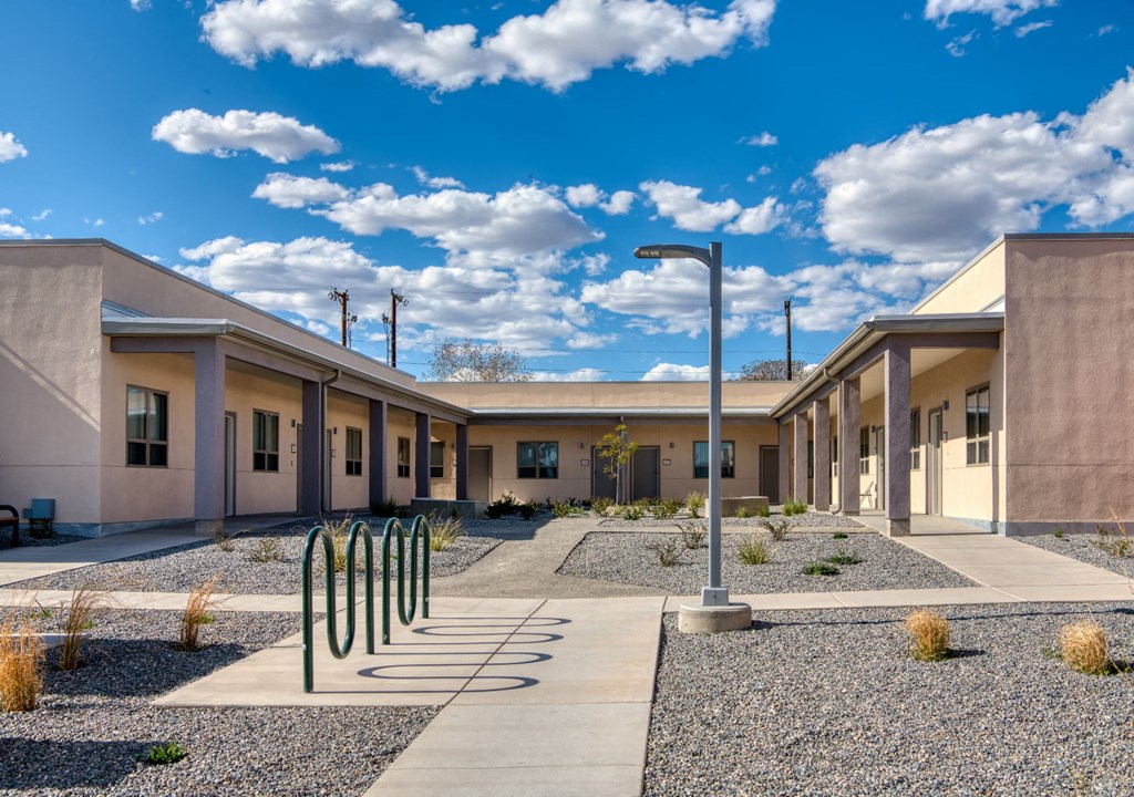 Exterior and landscaping at Generations at West Mesa Apartments in Albuquerque NM 4-2020