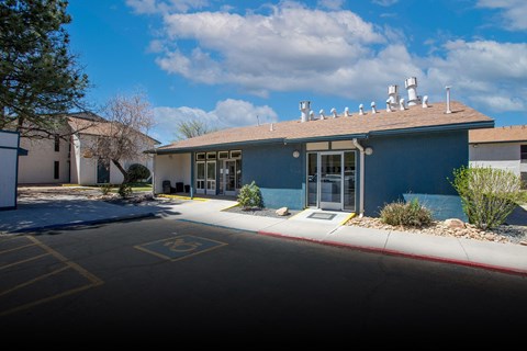 Exterior of Leasing office at Villa Esperanza Apartments in Albuquerque