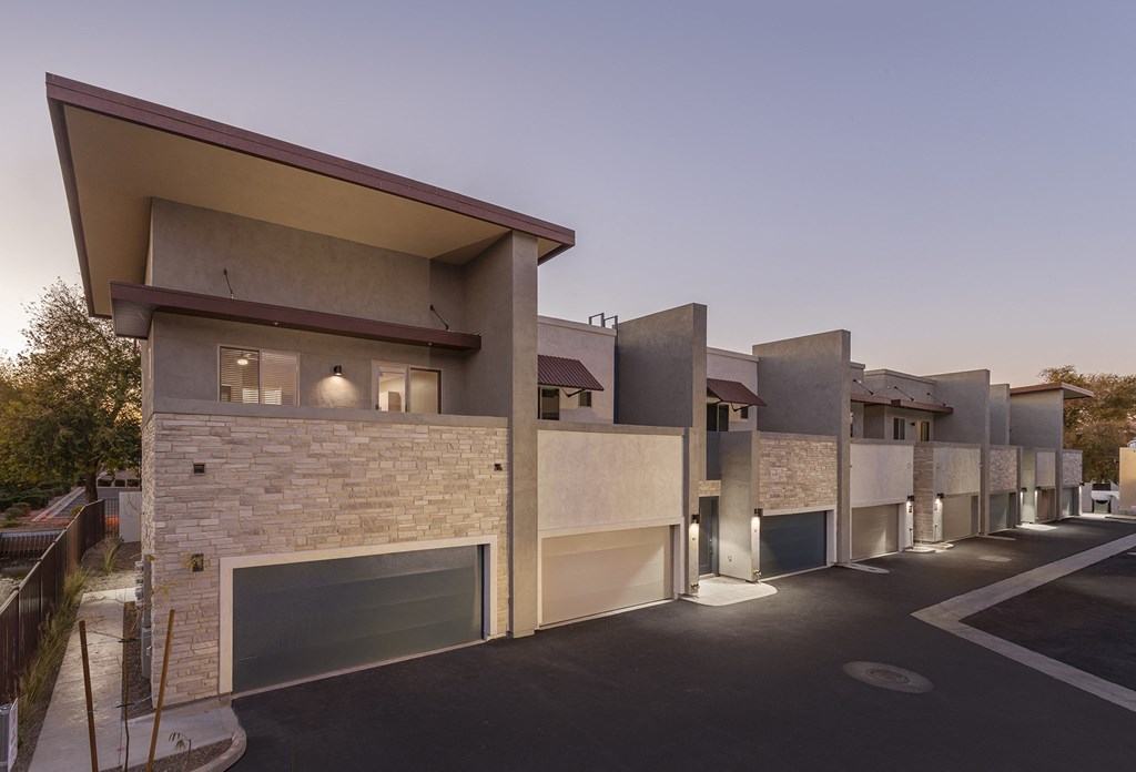 Exterior of The Carson Townhomes in Downtown GIlbert Arizona