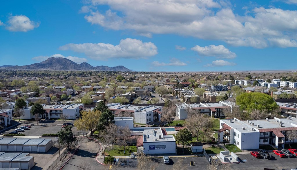 Exterior of Whispering Sands Apartments in Albuquerque
