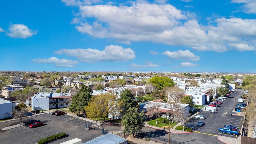 Exterior of Whispering Sands Apartments in Albuquerque
