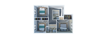 3 bedroom 2 bathroom floor plan image at San Vicente Townhomes in Phoenix AZ