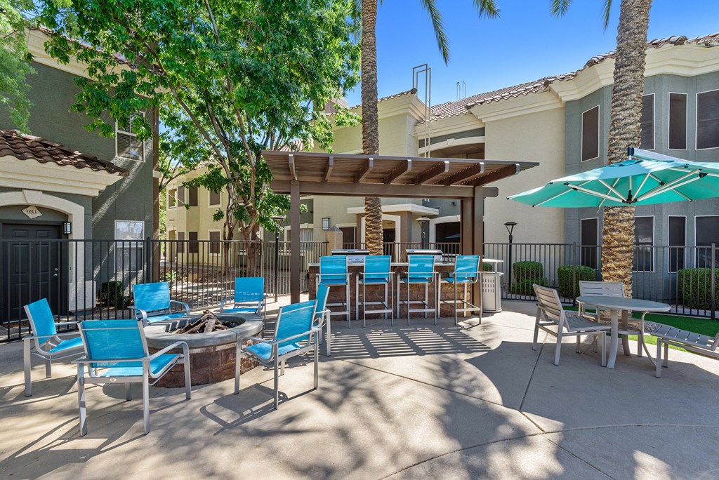 Fire pit at Cambria Apartments in Gilbert Arizona