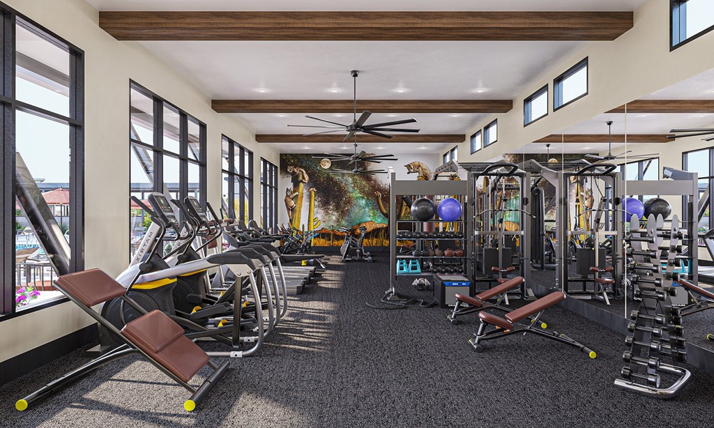 Fitness Center Matrix Equipment at Solstice Living Apartments in Tucson Arizona