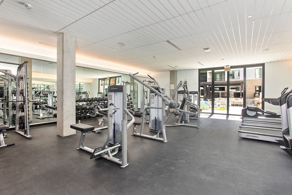 Fitness center at Trovita Rio Apartments in Tempe AZ June 2021 (2)