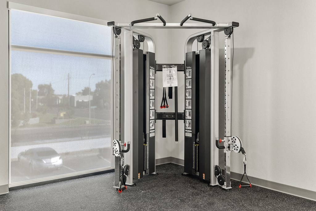 Fitness center at V on Broadway Apartments in Tempe AZ November 2020 (2)