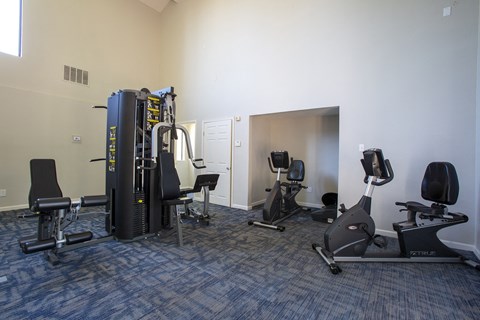 Fitness center at Villas de la Terraza Apartments in Albuquerque NM October 2020
