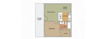 Floorplan 1b 1ba 472 SF at Via Almos