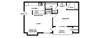 A simple black and white floor plan of a house.