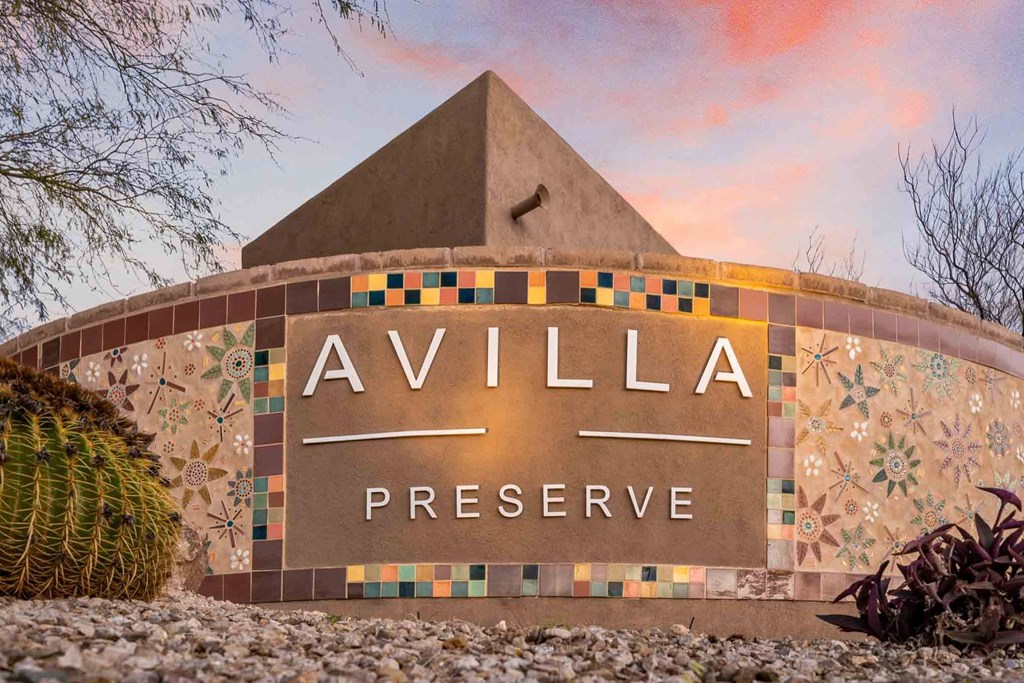 Full Monument Sign at Avilla Preserve Apartment Homes in Tucson Arizona