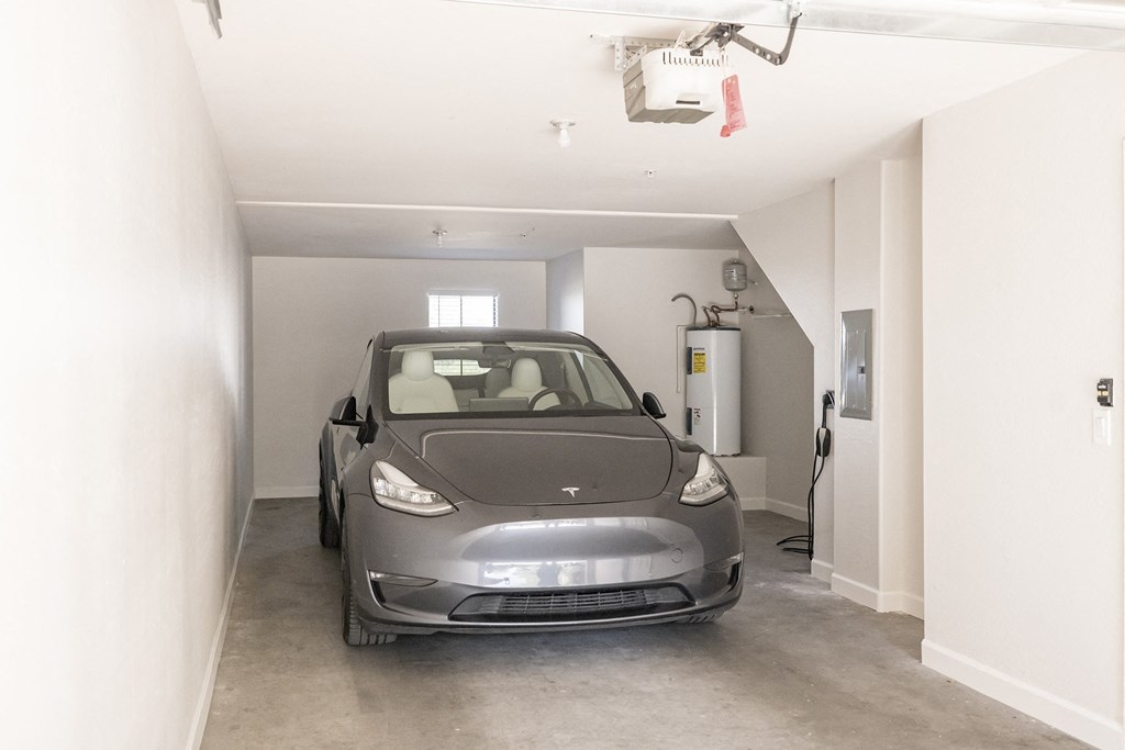 Garage with EV Charger at Haven Townhomes at P83 in Peoria Arizona