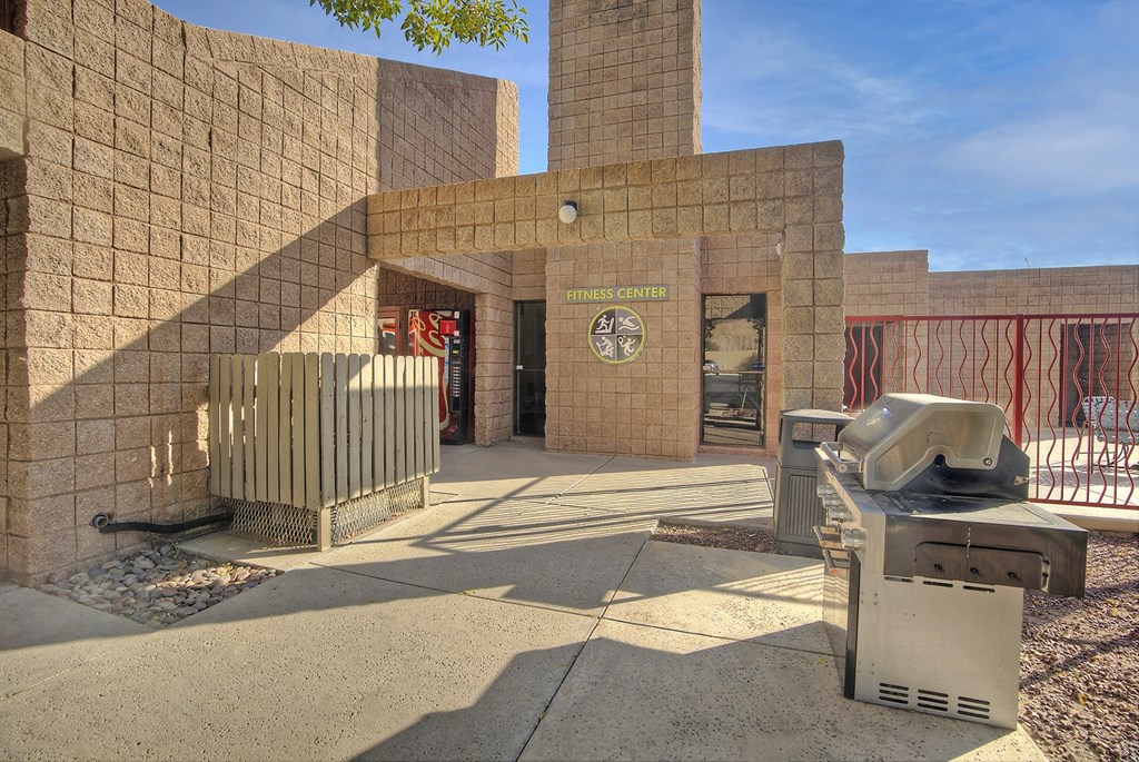 Gas BBQ grill at Nine90 Apartments in Tucson AZ November 2020