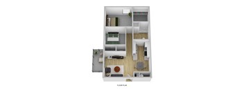 2x1 Grande Floorplan at Vista Grande Apartments