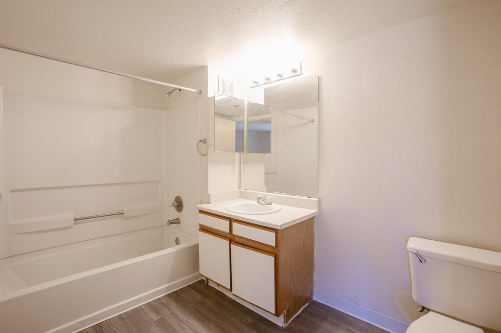 Hallway Bathroom 4x2 at Aspen Ridge Apartments in Albuquerque New Mexico