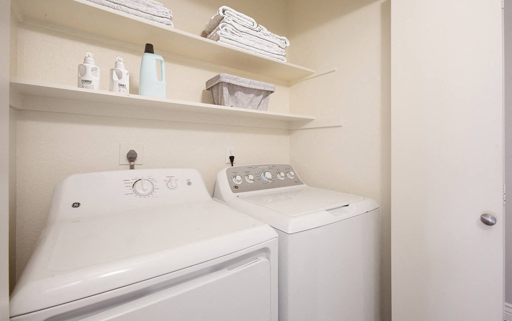 a washer and dryer in a laundry room