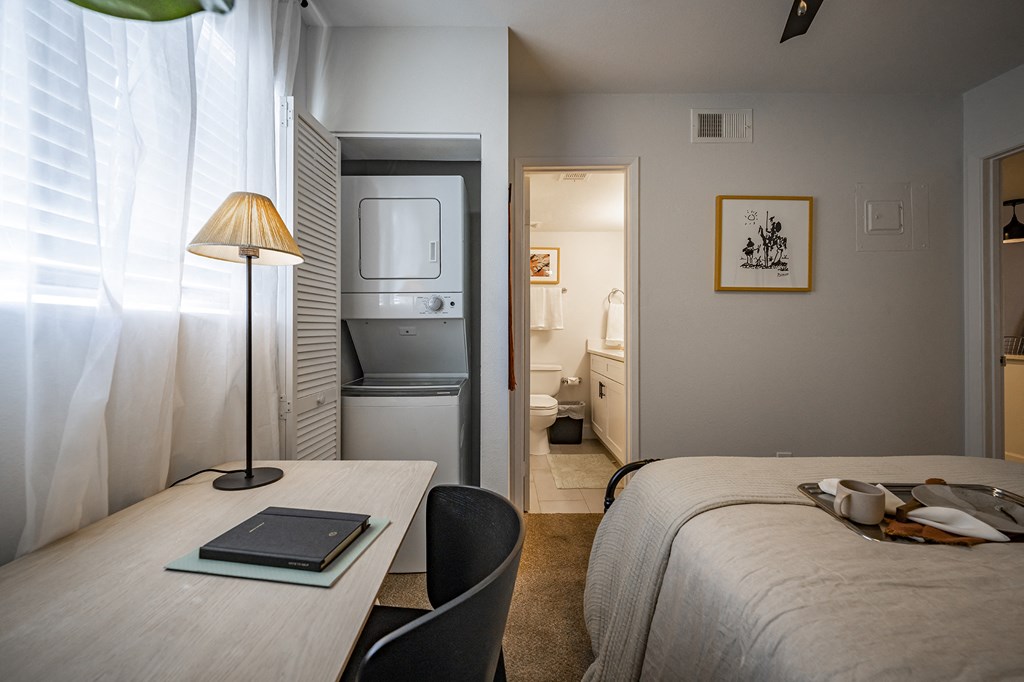 Stacked In unit washer and dryer at Polanco Apartments