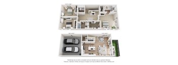 A floor plan of a two-story house with dimensions and a disclaimer.