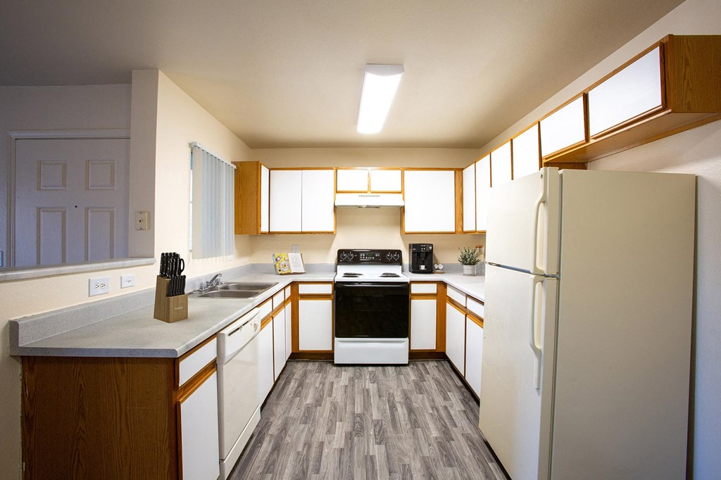 Kitchen 2 Bedroom Floorplan at Aspen Ridge Apartments in Albuquerque New Mexico