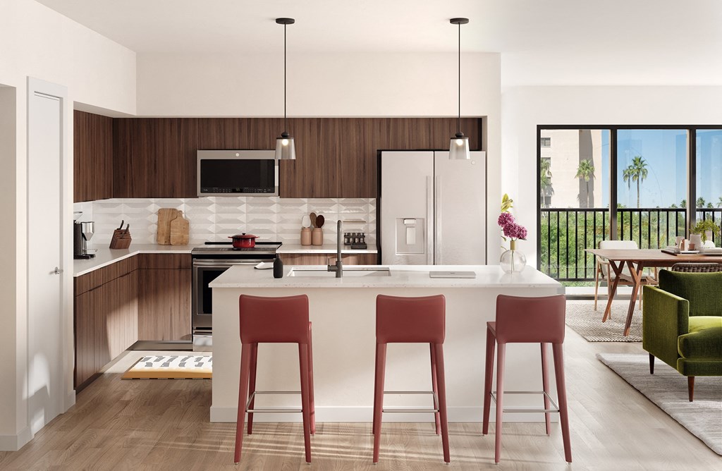 Kitchen Island at Eco Mesa Apartments in Mesa Arizona