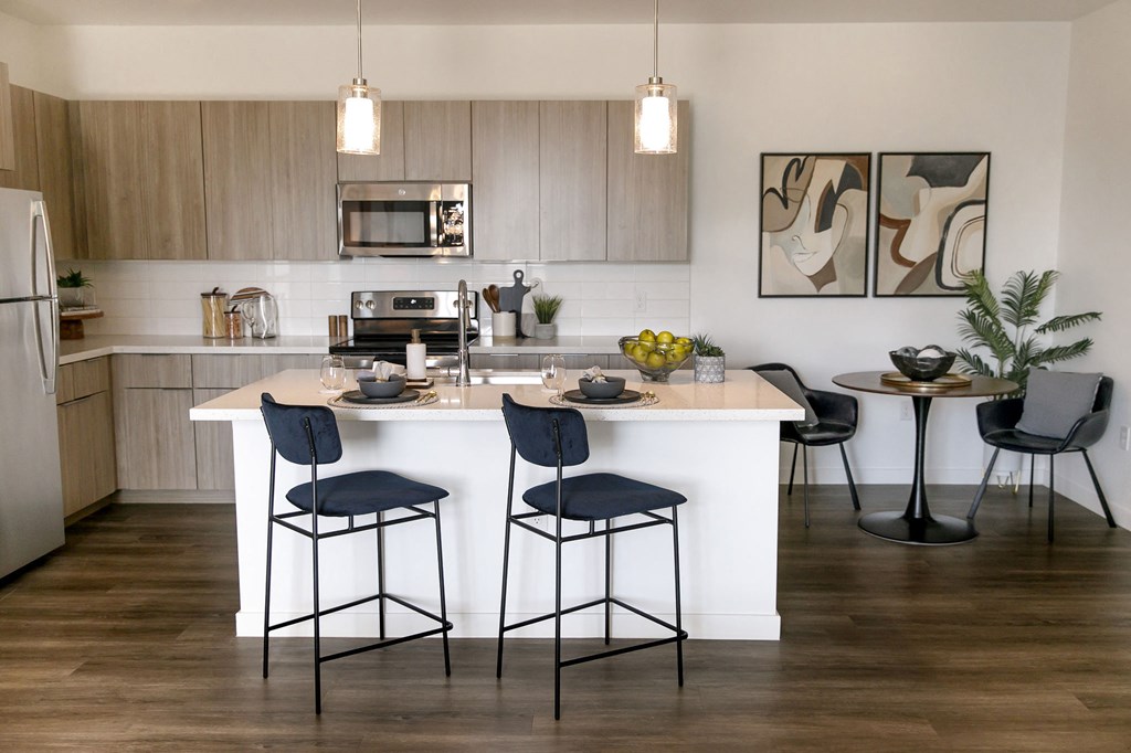 Kitchen and Dining Area at Amavida Marana Apartments in Tucson