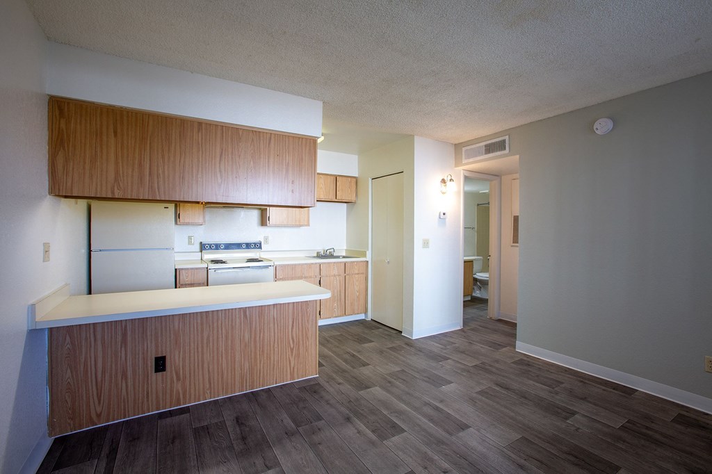 Kitchen and Living Room at Acacia Hills Apartments in Tucson Arizona