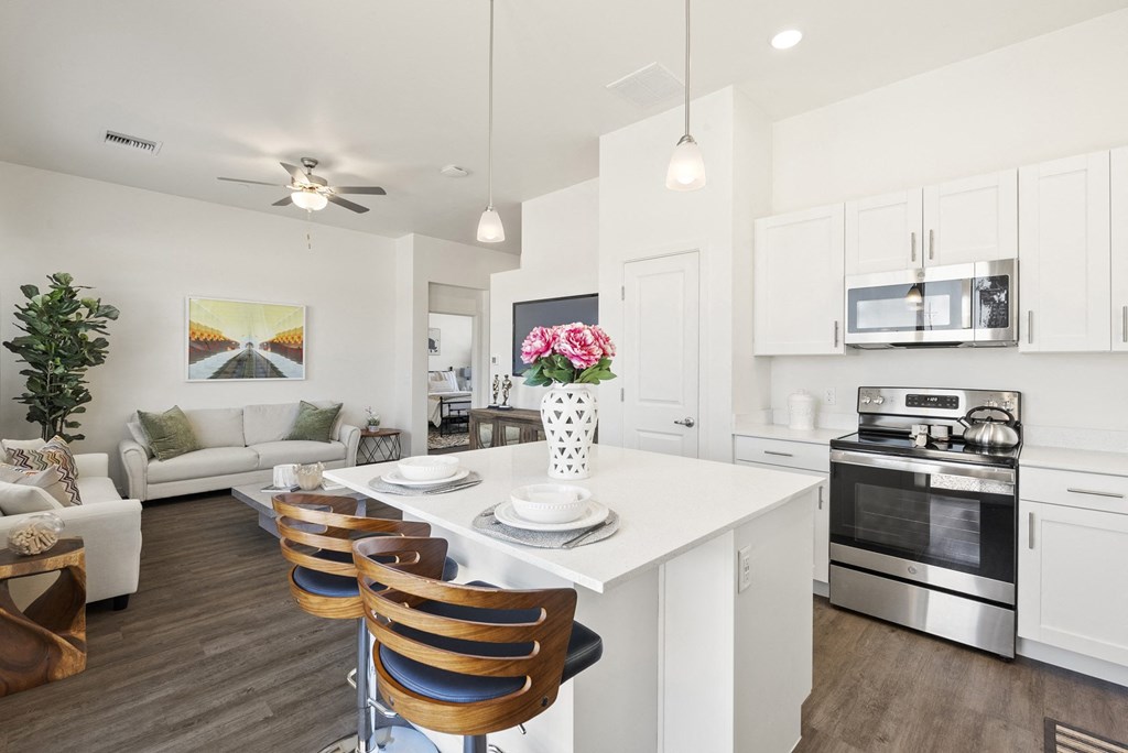 Kitchen and Living Room at Casitas Catalina Apartments in Tucson
