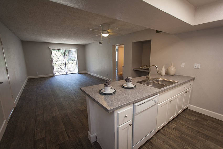 Kitchen and Living Room at La Costa at Dobson Ranch