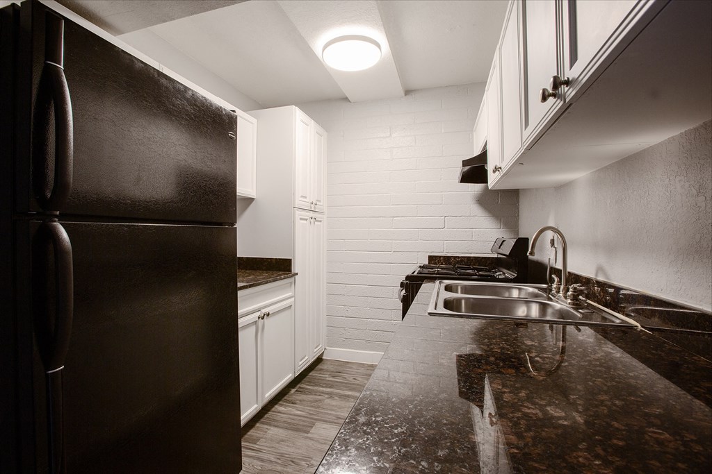 Kitchen in One Bedroom at Radius Apartments