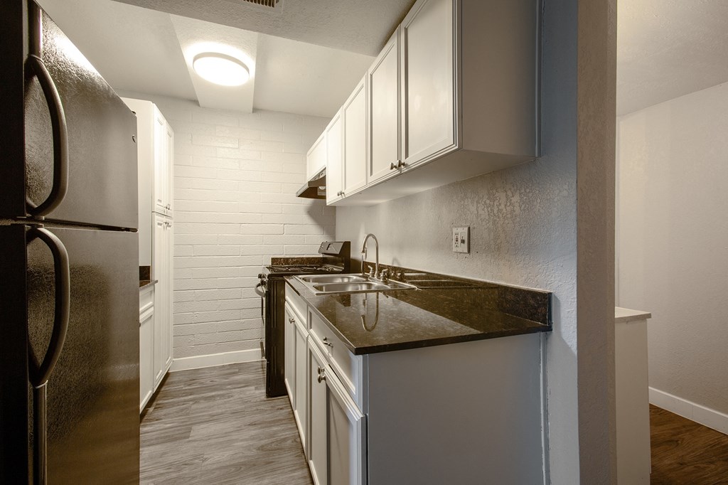Kitchen in One Bedroom at Radius Apartments