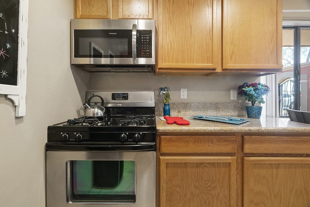 Kitchen at San Simeon Apartments in Tucson AZ November 2020
