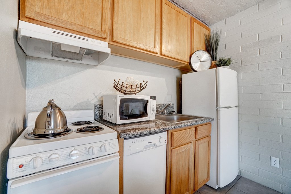 Kitchen at University Manor Apartments in Tucson, AZ