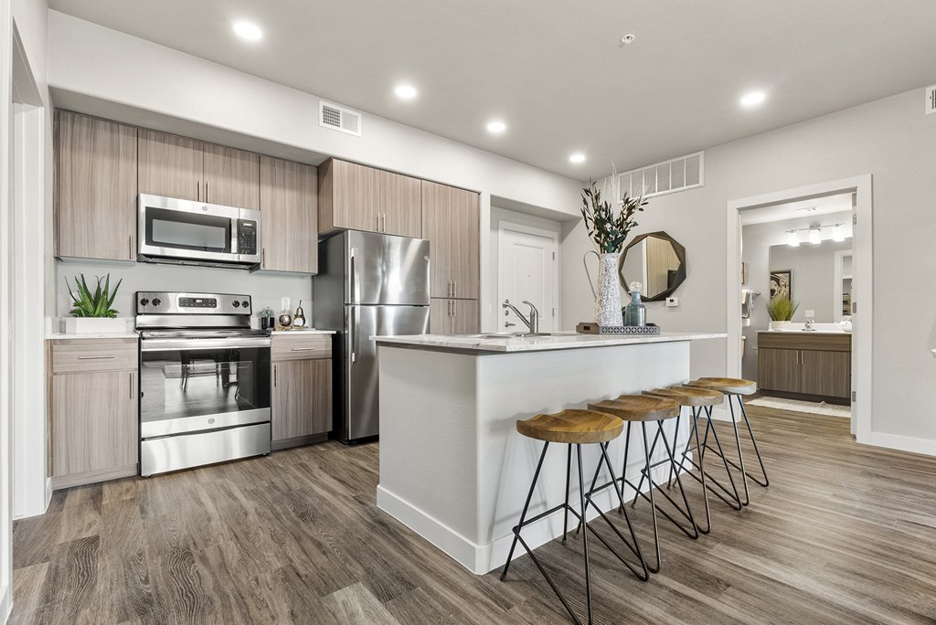 Kitchen at V on Broadway Apartments in Tempe AZ November 2020 (2)