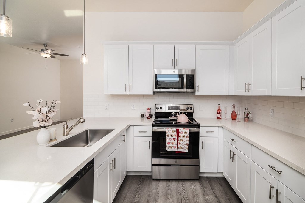 Kitchen in a 2 Bedroom and 2 Bathroom Apartment Home at Linda Vista Luxury Rentals in Oro Valley Arizona