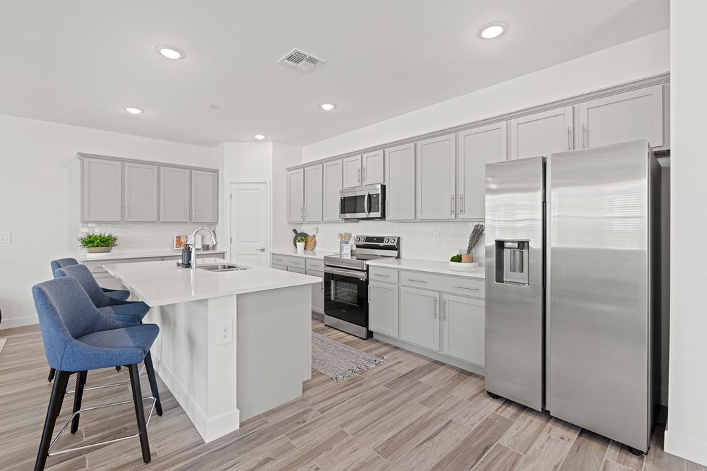 Kitchen with Breakfast Bar at Willow 38 Townhomes in Arcadia Arizona