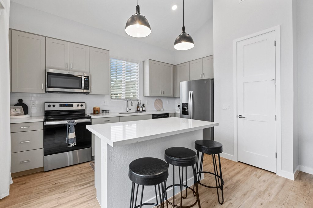 Kitchen with Island at Village of Chandler in Chandler Arizona